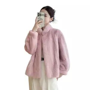 천연코트 숏자켓 차이나카라 털잠바 프리미엄 하이넥 겨울