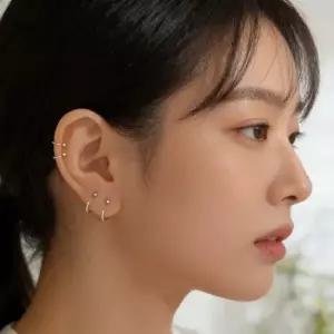 볼 드롭 귀걸이 구슬 이어링 서클 라운드 원형 귀찌 데일리 룩 포인트 악세사리