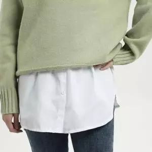 페이크셔츠 이너스커트 이너셔츠 니트레이어드