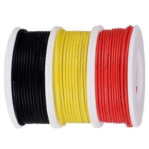 DKARDU 26AWG 연결용 와이어 키트 26게이지 전기용 300V PVC 절연 주석 도금 구리 단선 3가지 색상(검정 빨강 노랑) 7M/23FT DIY용 조립