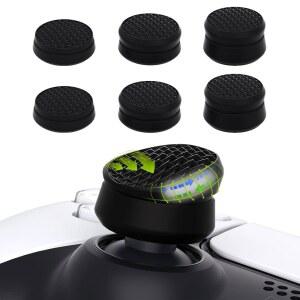 PLAYVITAL 3 하이트 아머 엄지 쿠션 캡 PS5용 PS4용 XBOX 코어 무선 컨트롤러용 그립 커버 ONE 및 ELITE SERIES 2용 스위치 프로용 - 블랙 플레이
