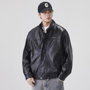슬램덩크 남성 마이야르 오토바이 재킷 빈티지 가죽 코트 워싱 캐주얼 PU가죽
