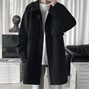 남성 정장 코트 오버핏 캐주얼 데일리 남성 하프 코트 아우터 가을 트렌치