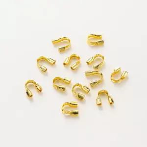 14K/18K 골드 도금 황동 와이어 프로텍터 가드 루프 U 모양 Clasps 커넥터 DIY 쥬얼리 액세서리 만들기