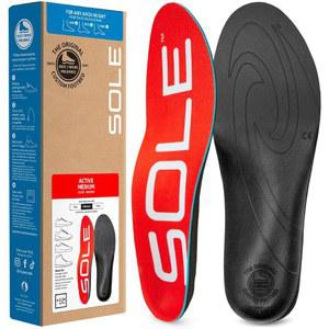 SOLE 액티브 미디엄 깔창 - 맞춤형 성형 가능 다양한 사이즈 | 모든 아치 유형에 적합한 보조기 지지 일반 신발 대부분에 맞는 중간 쿠셔닝 1쌍