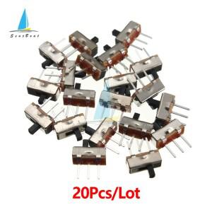 온오프 미니 슬라이드 스위치, SS12D00G, 32 비트, SPDT1P2T, 3 핀 PCB 보드 토글 DC 50V 0.5A, DIY용, 20