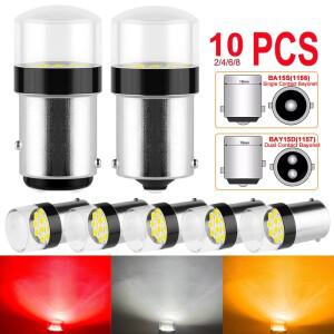 매우 밝은 자동차 테일 브레이크 주차 트렁크 신호등, 1156 BA15S BAY15D LED 전구, 12V 3030-10SMD, 흰색