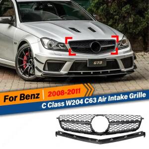 메르세데스-벤츠 C 클래스 W204 C63 AMG 2008 프론트 레이싱 튜닝 그릴 메쉬 라디에이터 에어 인테이크 바