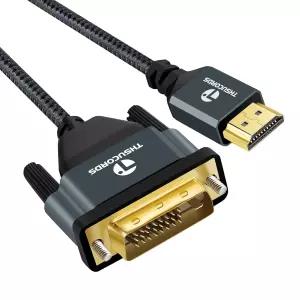 Thsucords 4K HDMI to DVI 케이블 3.3프로젝터 노트북 TV PC DVD 플레이어용 양방향 FT 금도금 및 꼬임