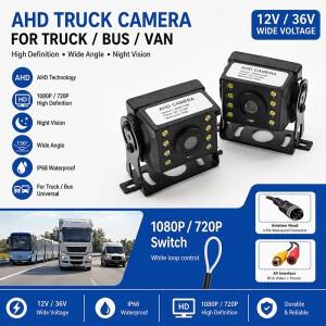 1080P 720P AHD 트럭 버스 차량 카메라 8 LED 초고화질 야간 투시 방수 자외선 차단 후방