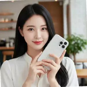 화이트 심플 투명 스마트폰 보호 커버 슬림 하드 충격방지 휴대 필수 깔끔한 디자인