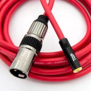 HDTOP 국산 3.5 스테레오 암 TO XLR 케이블 레드 5M HT-TP1967