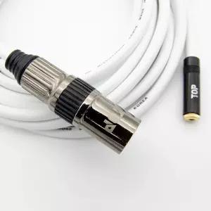 HDTOP 국산 3.5 스테레오 암 TO XLR 케이블 화이트 50M HT-TP964