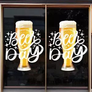 호프집 BEER 유리창 데코 창문스티커 대형 쇼윈도 정전기