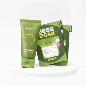 [3분모공손절] 비플레인 녹두 모공 클레이팩 80ml (12mlx2매 증정)
