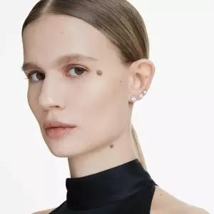 SWAROVSKI Eternity 솔리테어 스터드 이어링 - 랩 그로운 다이아몬드 2ct tw, 라운드 쉐입, 18K 화이트 골