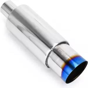 PTNHz 스테인리스 스틸 2인치 입구 3.5인치 출구 번트 팁 배기 머플러 유니버설 14.1인치 길이