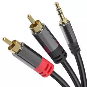 3.5mm RCA 오디오 케이블 금도금 커넥터가 있는 Aux 내구성이 뛰어난 PVC 재킷 - 휴대폰 노트북 믹서