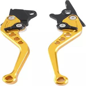 78 클러치 브레이크 핸들 레버 1쌍 킨소 유니버설 모터사이클 핸들바 그립 22mm(골드)