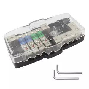Maernz Fused 파워 디스트리뷰션 블록 자동차 오디오 4방향 MIDI 미니 ANL 퓨즈 12V 0/4 게이지 및 접지용