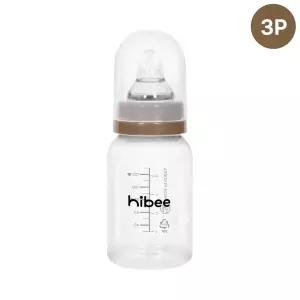 [보리보리/하이비]하이비 PP 에잇벤트 신생아 조리원 젖병 젖꼭지포함 130ml, 3개, 투명