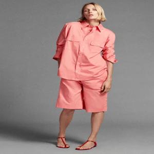 ZARA ZW 컬렉션 포플린 포켓 셔츠 - 복숭아 1327/900/666
