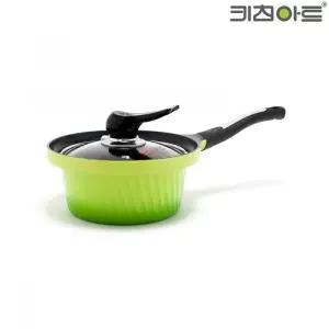 키친아트 세라믹 통주물 편수 냄비 Y 18cm 그린 라면 우동 손잡이 주방