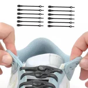 안풀리는 검정색 실리콘 운동화 고무줄 묶지않는 무매듭 신발끈 블랙 구두 슈레이스