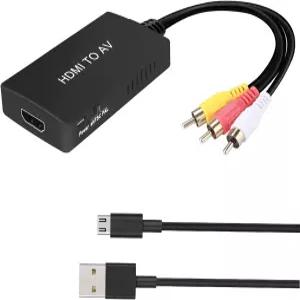 HDMI to RCA 컨버터 AV 컴포지트 어댑터 PAL/NTSC 지원 TV Stick Roku Android 박스 DVD용 Component