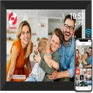 FRAMEO 디지털 액자 WiFi 32GB 10.1인치 1280x800 IPS 터치 스크린 간편 설정 앱으로 사진이나 동영상을