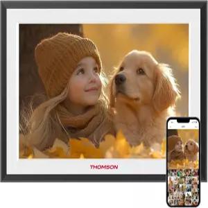 THOMSON 10.1인치 WiFi 디지털 액자 1280x800 HD IPS 터치 스크린 사진 32GB 저장 공간 자동 회전 어디서나