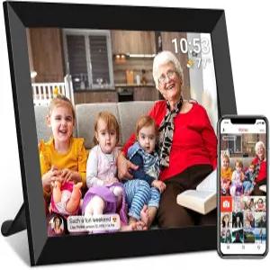 FRAMEO 10.1인치 32GB 디지털 액자 IPS LCD 터치 스크린 자동 회전 기능 어디서나 프레모를 통해 사진과