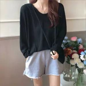 루즈핏 후드 간절기 얇은 트임 여자 후드티 와플 긴팔 2색
