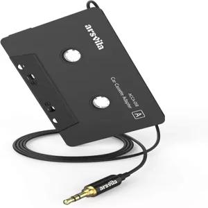 arsvita 자동차 오디오 카세트 AUX 어댑터 3.5mm 보조 케이블 테이프