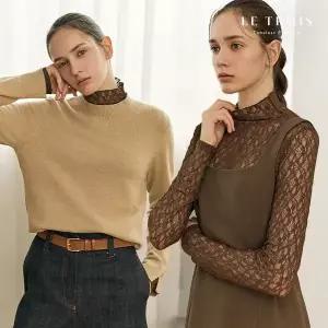 [패션플러스][르투아][LE TROIS]25FW 르투아 니트 레이스 하이넥블라우스 4종...