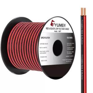 튜멘 16 게이지 와이어 100FT 16/2 AWG 레드 블랙 후크업 전기 LED 스트립 연장 코드 12V/24V DC 케이블