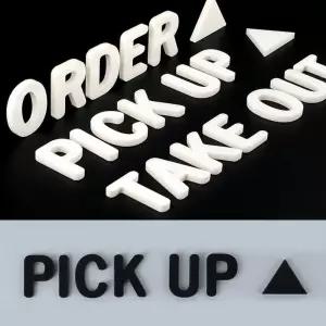 입체 영문글씨 오더 픽업 리턴 TAKE OUT 부착스카시