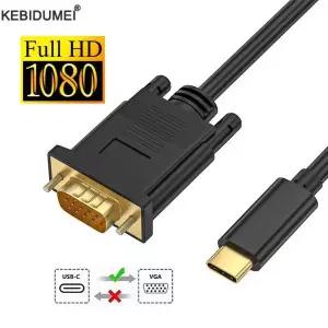 USB C타입 3.1 to VGA 어댑터 1080P C타입수 to DVI수 비디오 컨버터 케이블 HDTV 프로젝터 노트북 모니터