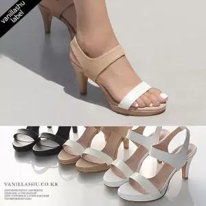 바닐라슈 드레서 뱀피콤비 워킹핏 가보시샌들 8cm