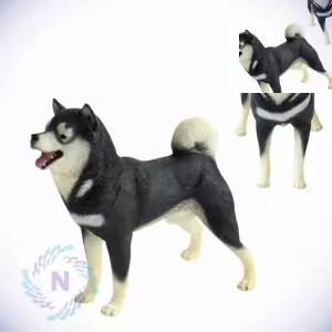 애니멀 시바견 블랙 동물인형 고무피규어