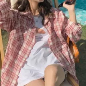 여성 파스텔톤 체크 셔츠 봄 가을 간절기 아우터 남방