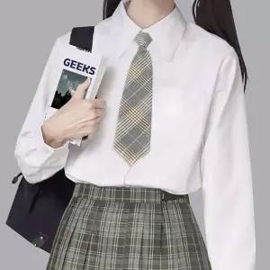 [제이큐]TBZ 교복 체크 자동 넥타이(그레이) G