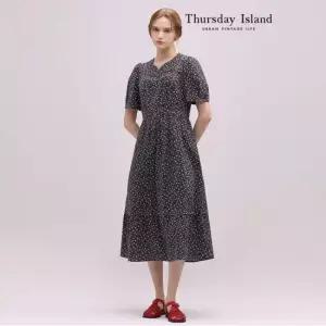 Thursday Island 레이스 배색 원피스T244MOP235W