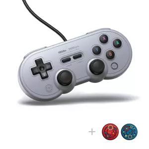 8Bitdo SN30 Pro 레트로 클래식 게임패드 USB 유선 컨트롤러 - 그레이 스위치 PC 윈도우 및 라즈베리