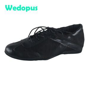 Wedopus 남성용 Lcarus 연습 운동화 볼룸 왈츠 라틴 댄스 신발 블랙 스웨이드 솔리드 남성 댄스 스니커즈