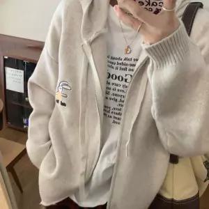 여자 후드 집업 니트 루즈핏 예쁜 간절기 가디건 [BVQ72443]