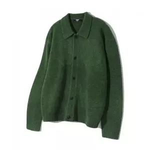 매장정품 트릴리온 TRILLION 울 부클 카라 가디건 니트 (FOREST GREEN) TRFKN06GN 232028