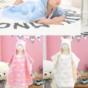순면 거즈 유아 어린이 샤워 목욕 비치 타올 수건 가운 6종 [BIY16765]