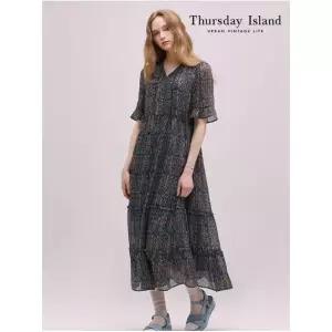 Thursday Island 플라워 쉬폰 프릴 원피스T244MOP258W