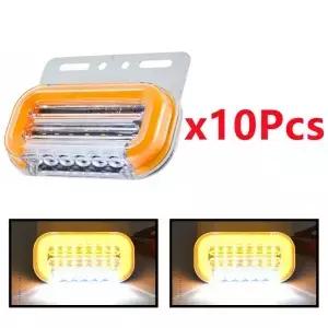 10Pcs 트레일러 클리어런스 조명 트럭 용 24V LED 마커 밴 사이드 라이트 빨간색 흰색 호박색 파란색 녹색